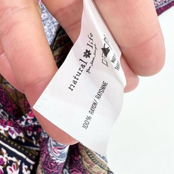 Natural Life Dress Womens Small Multi-Color Long-Sleeve Button-Front T-Shirt Dre - Picture 10 of 11